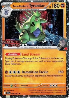 Pokemon Card - S&V: Destined Rivals 096/182 - TEAM ROCKET'S TYRANITAR (prerelease promo)