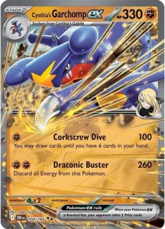 Pokemon Card - S&V: Destined Rivals 104/182 - CYNTHIA'S GARCHOMP EX (double rare holo)