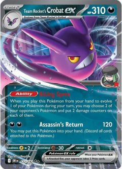 Pokemon Card - S&V: Destined Rivals 122/182 - TEAM ROCKET'S CROBAT EX (double rare holo)