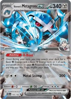 Pokemon Card - S&V: Destined Rivals 145/182 - STEVEN'S METAGROSS EX (double rare holo)