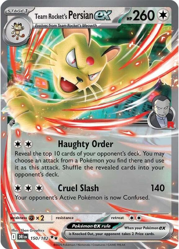 Pokemon Card - S&V: Destined Rivals 150/182 - TEAM ROCKET'S PERSIAN EX (double rare holo)