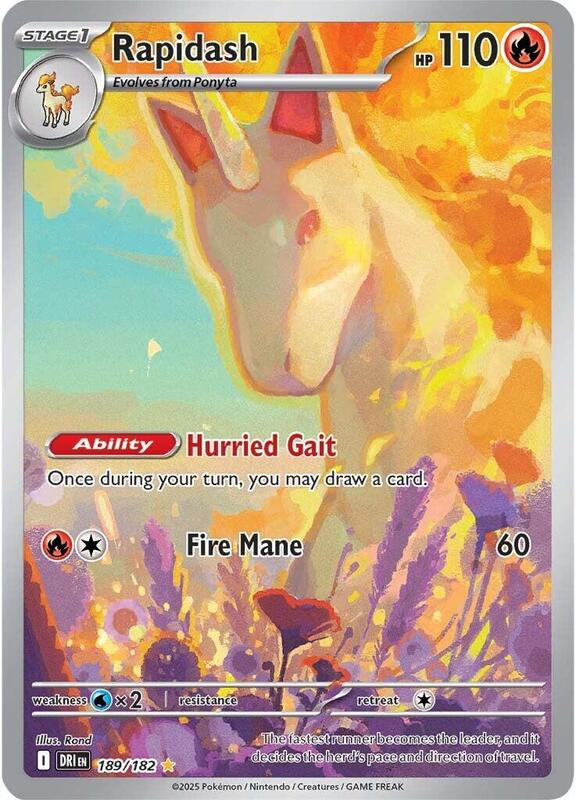 Pokemon Card - S&V: Destined Rivals 189/182 - RAPIDASH (illustration rare holo)