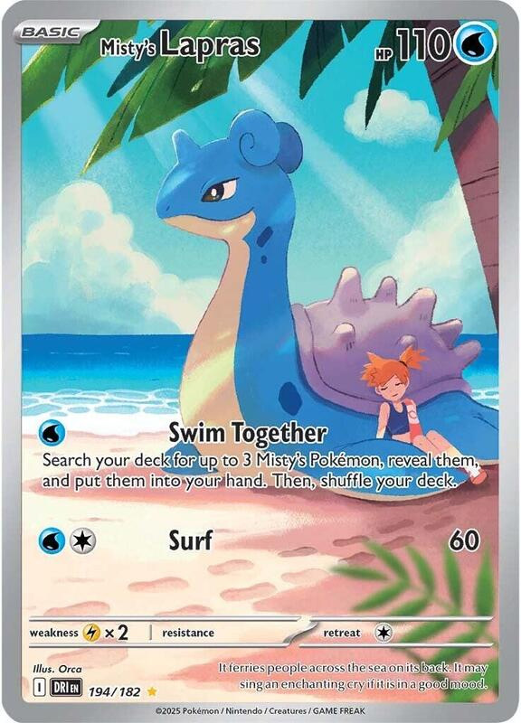 Pokemon Card - S&V: Destined Rivals 194/182 - MISTY'S LAPRAS (illustration rare holo)