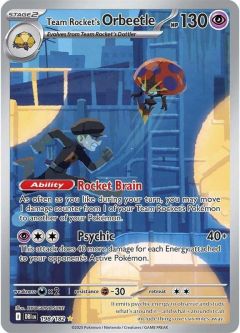 Pokemon Card - S&V: Destined Rivals 198/182 - TEAM ROCKET'S ORBEETLE (illustration rare holo)