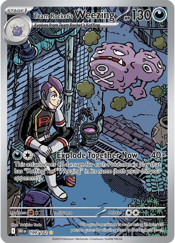 Pokemon Card - S&V: Destined Rivals 199/182 - TEAM ROCKET'S WEEZING (illustration rare holo)