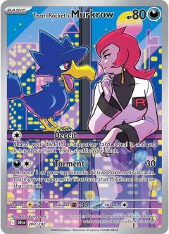 Pokemon Card - S&V: Destined Rivals 200/182 - TEAM ROCKET'S MURKROW (illustration rare holo)