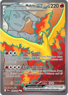 Pokemon Card - S&V: Destined Rivals 208/182 - TEAM ROCKET'S MOLTRES EX (ultra rare holo)