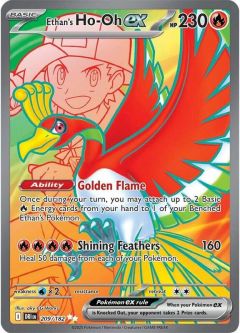 Pokemon Card - S&V: Destined Rivals 209/182 - ETHAN'S HO-OH EX (ultra rare holo)