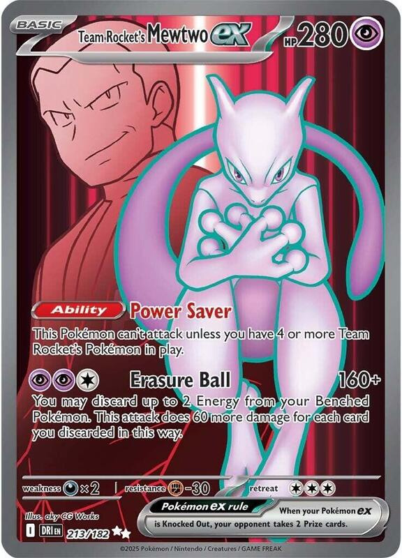 Pokemon Card - S&V: Destined Rivals 213/182 - TEAM ROCKET'S MEWTWO EX (ultra rare holo)