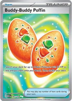 Pokemon Card - Mega Evolution 167/132 - BUDDY-BUDDY POFFIN (ultra rare holo-foil)