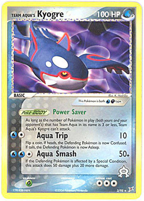 Pokemon Card - Team Magma vs Team Aqua 3/95 - TEAM AQUA'S KYOGRE (rare)
