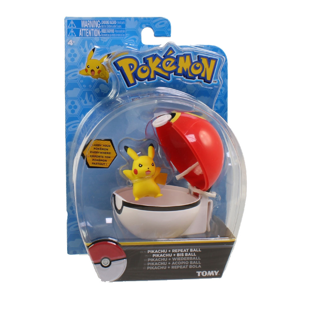 Pokemon Tomy Clip 'N' Carry Pokeball with Figure - PIKACHU with Repeat Ball (2 inch)