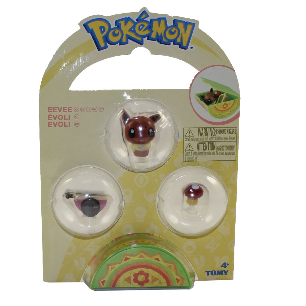 Pokemon Tomy Mini Figure - EEVEE with Accessories & Case (1 inch)