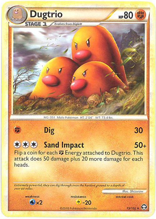 Pokemon Card - Triumphant 19/102 - DUGTRIO (rare): BBToyStore.com - Toys, Plush, Trading Cards 