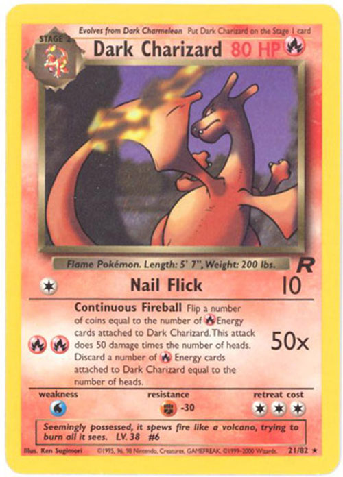 Pokemon Card - Team Rocket 21/82 - DARK CHARIZARD (rare)