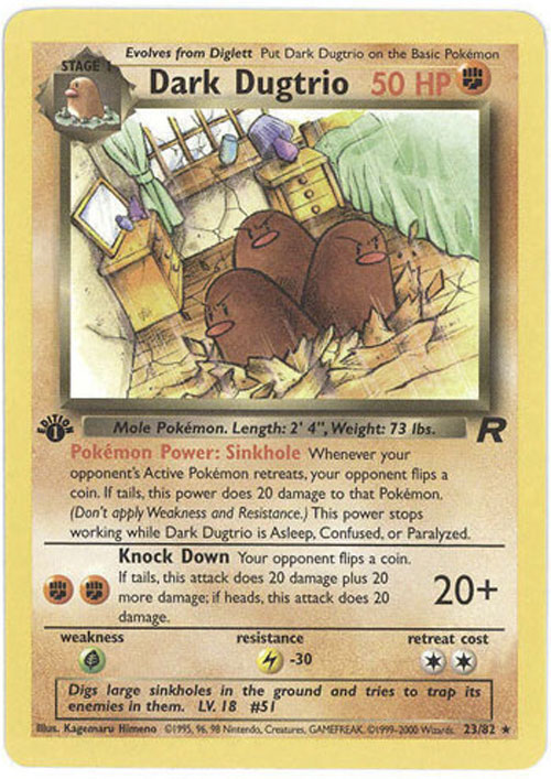 Pokemon Card - Team Rocket 23/82 - DARK DUGTRIO (rare)