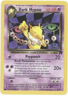 Pokemon Card - Team Rocket 26/82 - DARK HYPNO (rare) *Played*