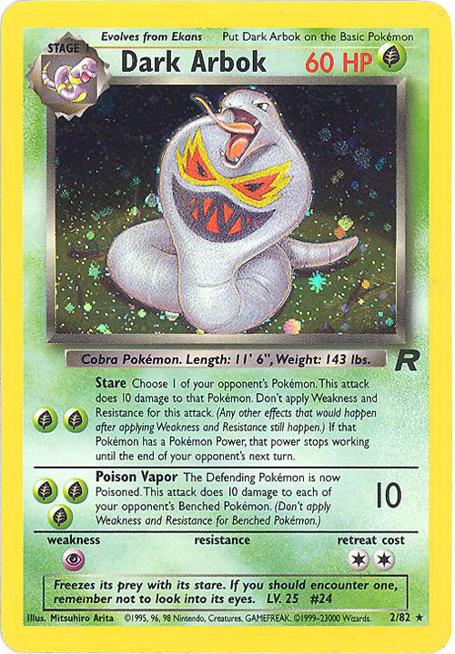 Pokemon Card - Team Rocket 2/82 - DARK ARBOK (holo-foil)