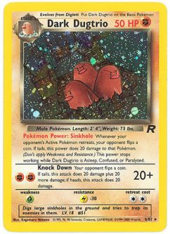 Pokemon Card - Team Rocket 6/82 - DARK DUGTRIO (holo-foil) *Played*