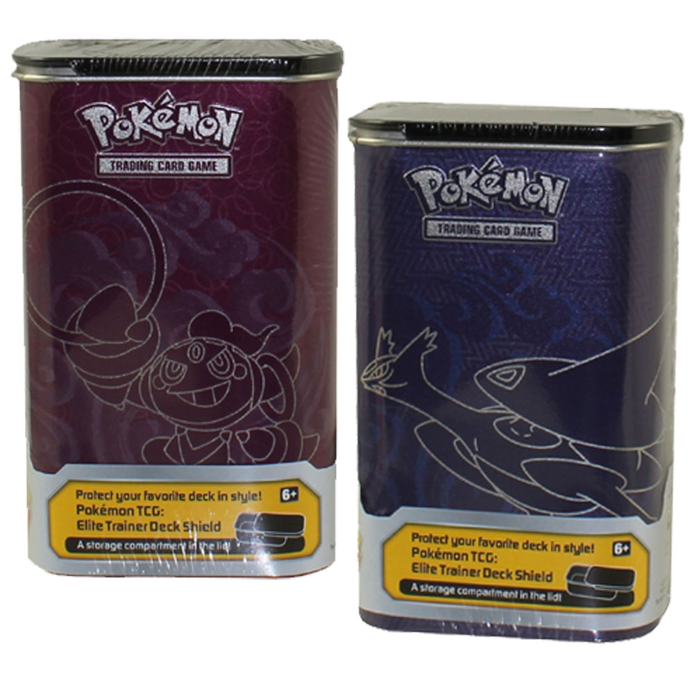 Pokemon XY - 2015 Collectors Tins - Elite Trainer Deck Shields - SET OF 2 (LATIOS/RAYQUAZA & HOOPA)