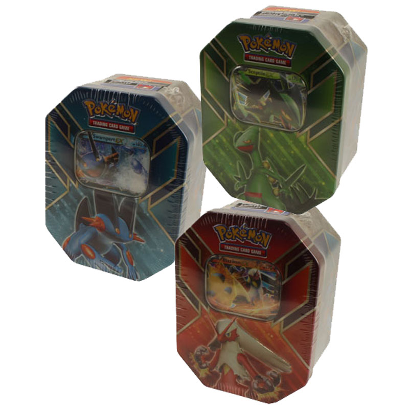 Pokemon XY - 2015 Collectors Tin Set - Hoenn Power - SET OF 3 EX TINS (Sceptile, Swampert, Blaziken)