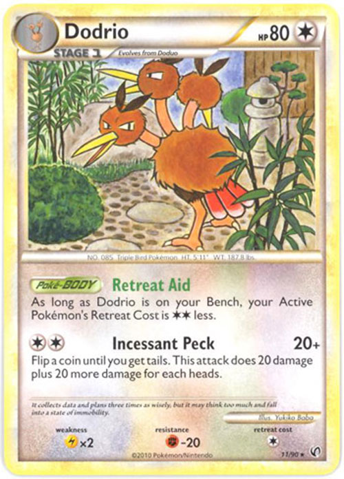 Pokemon Card - Undaunted 11/90 - DODRIO (rare)