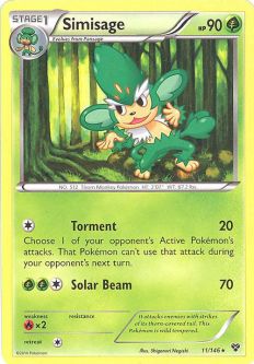 Pokemon Card - XY 11/146 - SIMISAGE (rare)