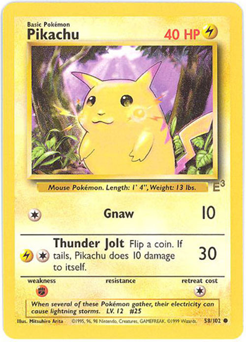 Pokemon Card - E3 Promo #58/102 - PIKACHU