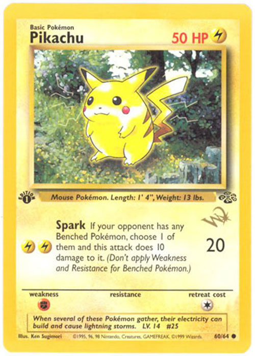 Pokemon Card - Gold Stamped W Promo #60/64 - PIKACHU