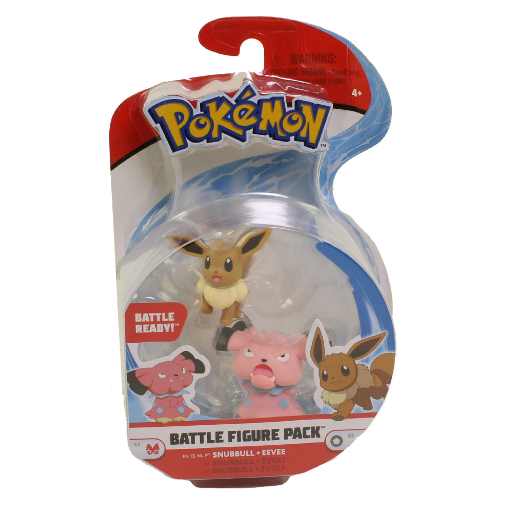 Wicked Cool Toys - Pokemon Battle Figure Pack S3 - EEVEE & SNUBBULL (2-Pack)(2 inch)