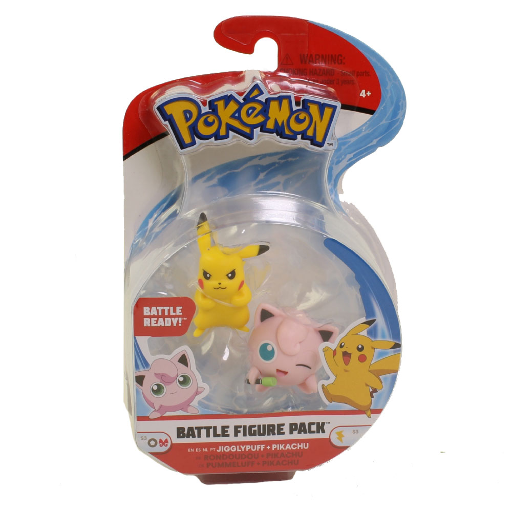 Wicked Cool Toys - Pokemon Battle Figure Pack S3 - JIGGLYPUFF & PIKACHU (2-Pack)(2 inch)