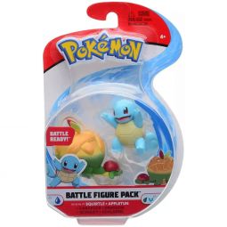 Wicked Cool Toys - Pokemon Articulated Battle Figures 2-Pack - SQUIRTLE & APPLETUN (1.5 inch)