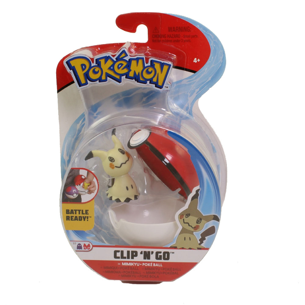 Wicked Cool Toys - Pokemon Clip 'N' Go S3 Poke Ball & Figure - MIMIKYU w/ Poke Ball (3 inch)