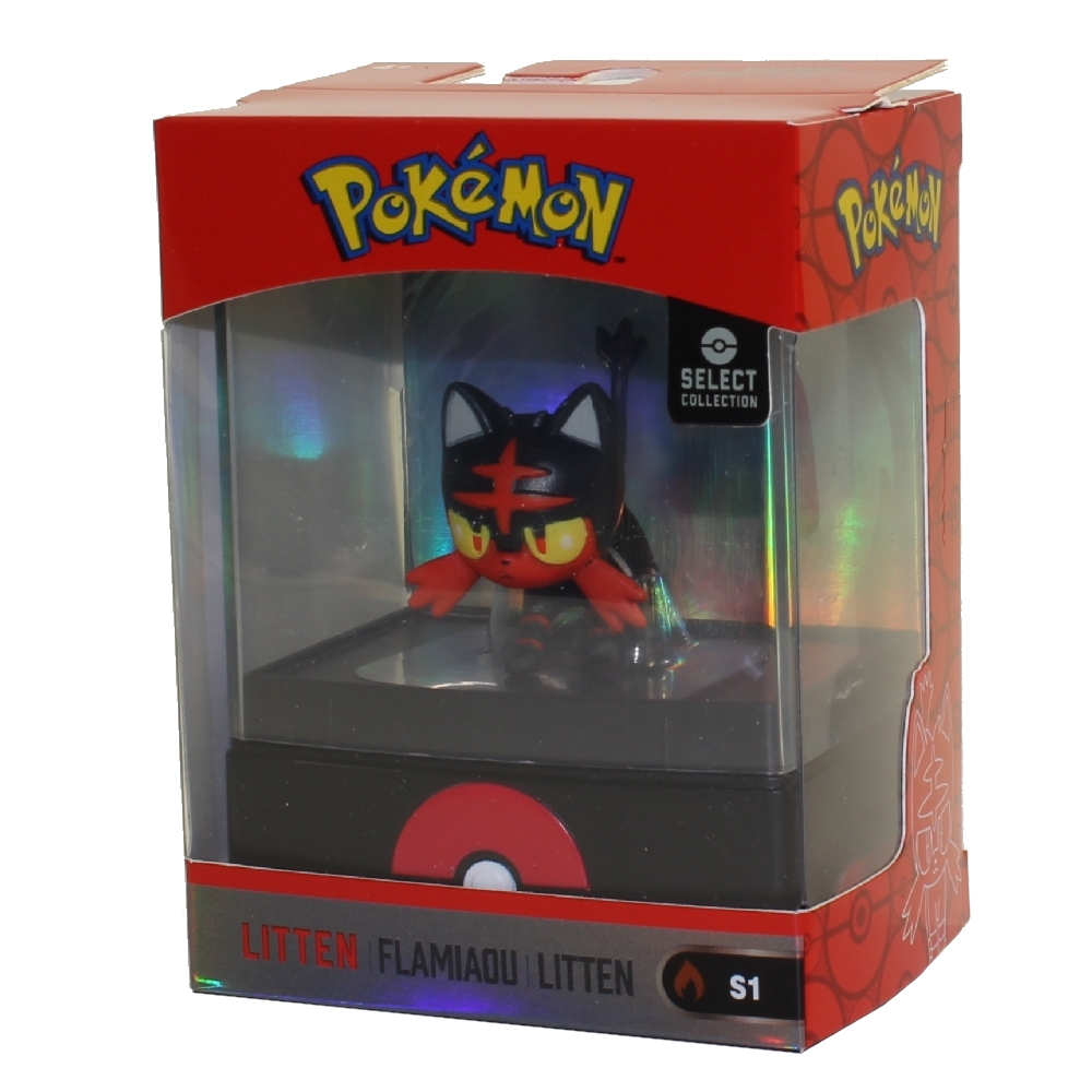 Wicked Cool Toys - Pokemon Select Collection Figure - LITTEN w/ Display Case (2 inch)