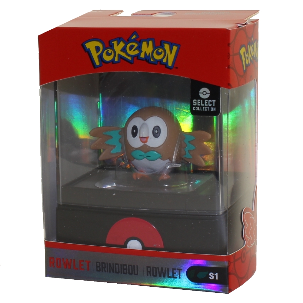 Wicked Cool Toys - Pokemon Select Collection Figure - ROWLET w/ Display Case (2 inch)