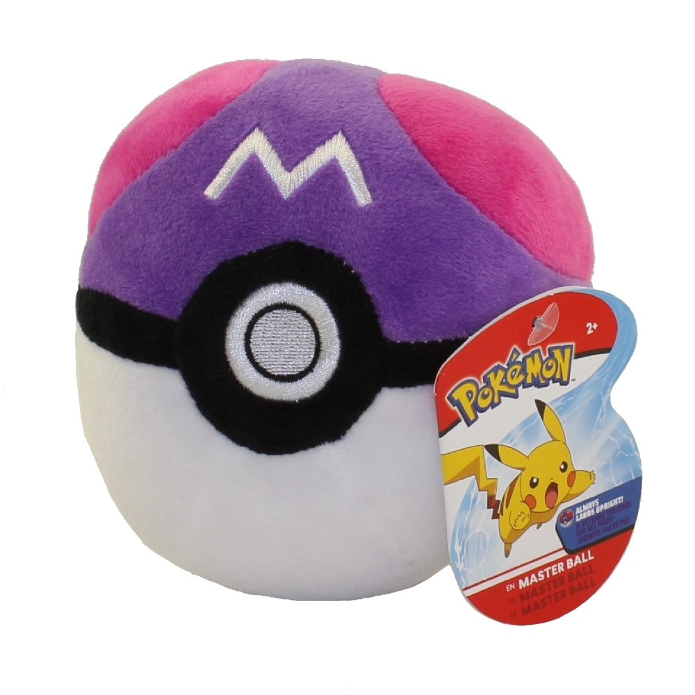 Wicked Cool Toys - Pokemon Plush Poke Balls - MASTER BALL (4 inch)