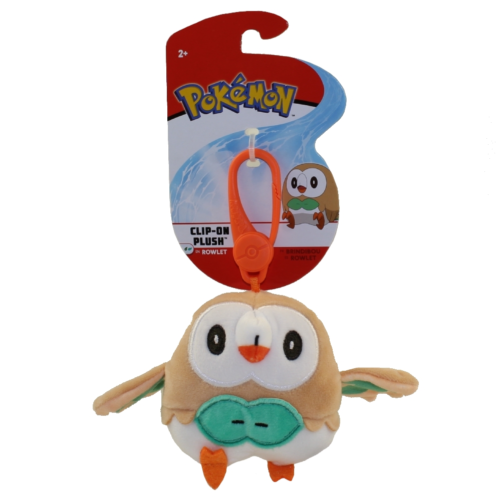 Wicked Cool Toys - Pokemon Plush Clip-Ons S1 - ROWLET (4 inch)