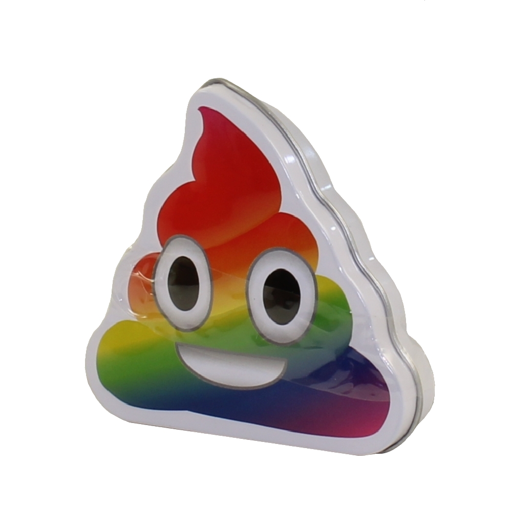Boston America - Emoticon Candy Tin - POOP EMOJI (Rainbow)(Vanilla Flavored Candy)