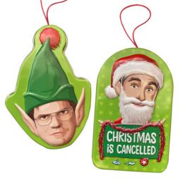 Boston America - The Office Holiday Ornament Candy Tins - SET OF 2 (Elf Dwight & Santa Michael)