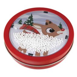 Boston America - Rudolph the Red-Nosed Reindeer Candy - HOLIDAY SNOW GLOBE (Candy Cane Candies)