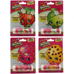 Boston America - Shopkins Lip Balm - SET OF 4 (Strawberry, Chocolate, G Apple & Jelly Donut) Boston America - Shopkins Lip Balm - SET OF 4 (Strawberry, Chocolate, G Apple & Jelly Donut)
