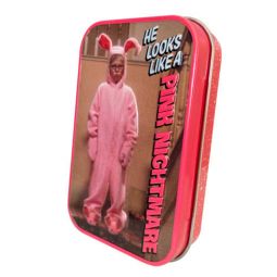 Boston America - Mints Tin - HE LOOKS LIKE A PINK NIGHTMARE (A Christmas Story)(Pink Bunny Mints)