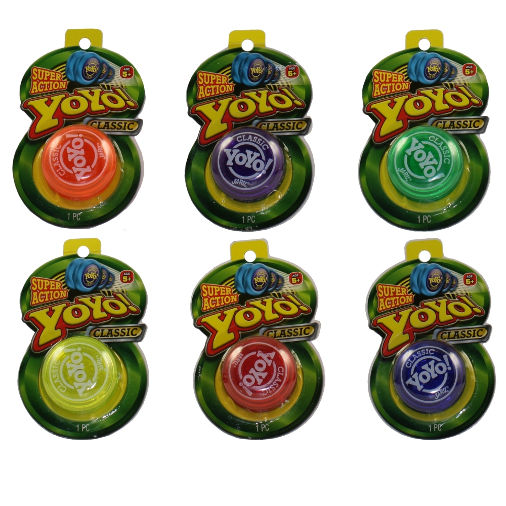 JA-RU Inc. Toys - CLASSIC YOYOS (Set of 6 Colors - Blue, Red, Orange, Purple, Green &Yellow) #1986