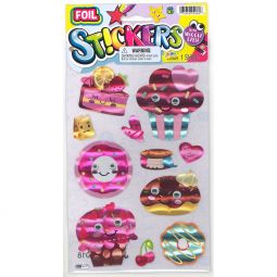 JA-RU Inc. Toys - Foil Stickers with Wiggly Eyes - SWEET STUFF (1 Sheet) #2069