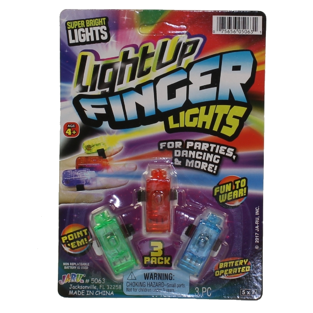 JA-RU Inc. Toys - LIGHT-UP FINGER LIGHTS (3 Pack - Green, Blue & Red) #5063
