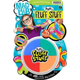 JA-RU Inc. Toys - Mad Lab - PUFFY FLUFF STUFF (Red, Blue, Orange & Green) #5432