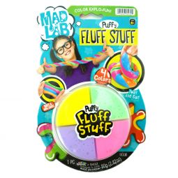 JA-RU Inc. Toys - Mad Lab - PUFFY FLUFF STUFF (Yellow, Green, Purple & Pink) #5432