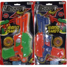 JA-RU Inc. Toys - ULTRA SHOT BAND SHOTS (Set of 2 Rubber Band Shooters - Blue & Orange) #5481