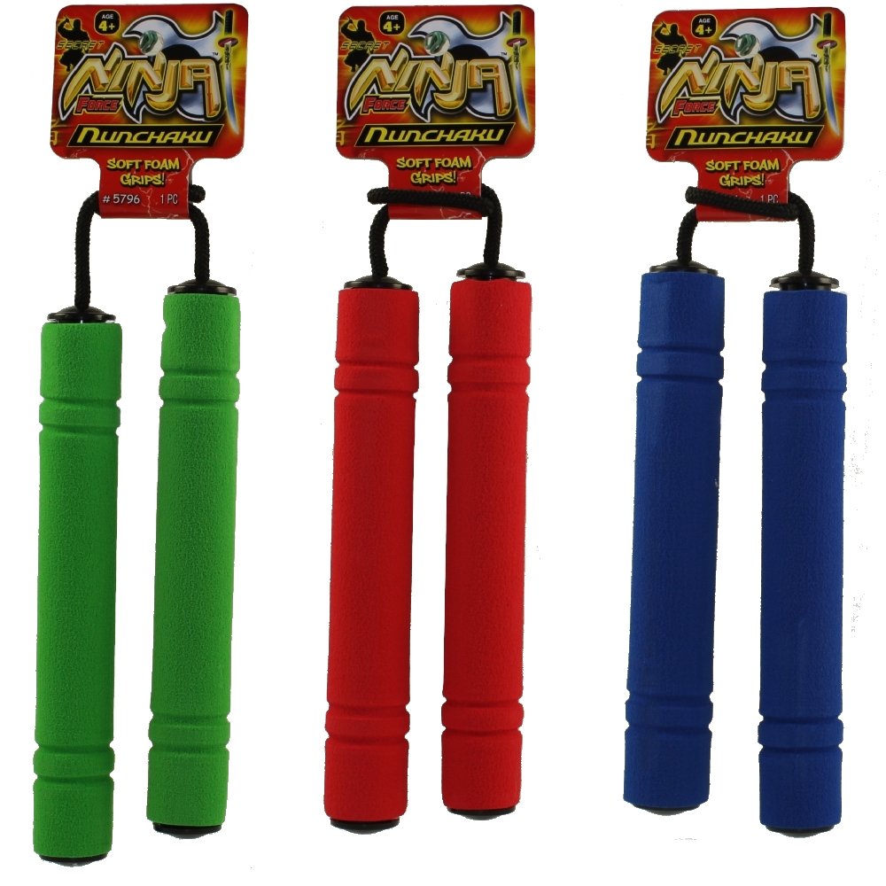 JA-RU Inc. Toys - Secret Ninja Force - NUNCHAKUS (Set of 3 - Red, Green & Blue)(Soft Foam) #5796