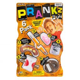 JA-RU Inc. Toys - Prankz Fun - 6-PACK (Goofy Teeth, Fake Poo, Bug Ice, Trick Pencil & More) #6416